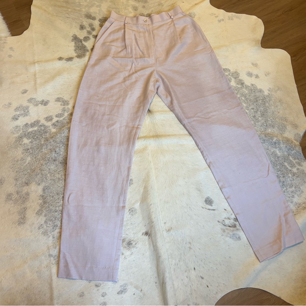 Neiman Marcus NWT Lilac Linen and Silk Pants